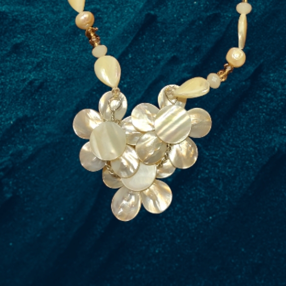 Mother Of Pearl Citrine Crystal Milky Quartz Sterling Silver Necklace Earrings - Picture 7 of 7